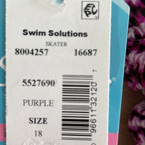 Nwt Swim Solutions Spring Play V-Neck Swimdress - Picture 8 of 9